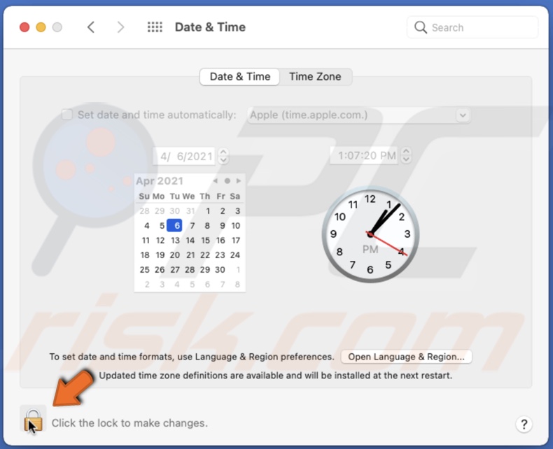 Unlock security lock