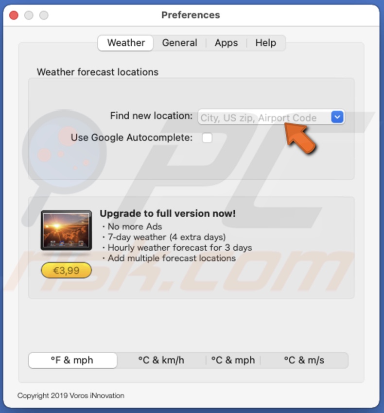 Add location manually to Weather Dock