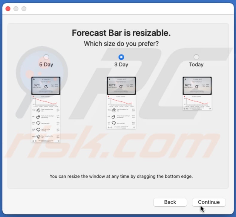 Choose Forecast bar size