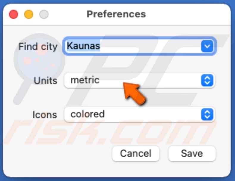 Choose Weather for Status Bar units