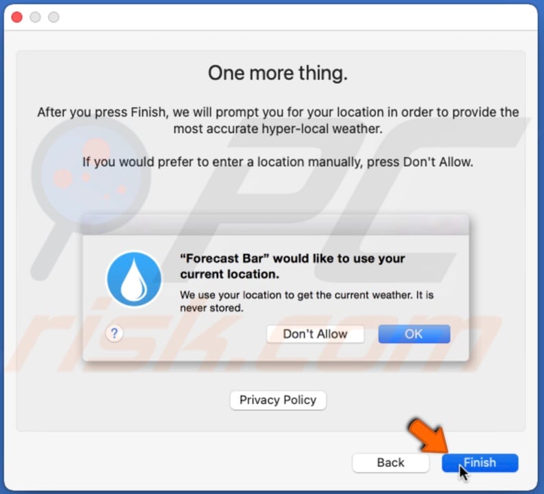 Finish Forecast Bar setup