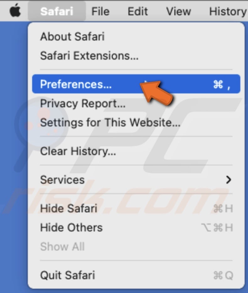 Go to Safari Preferences