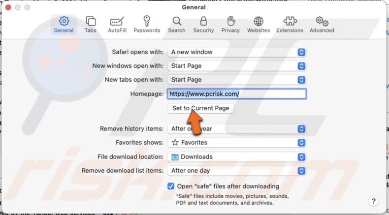 Set home screen to current page