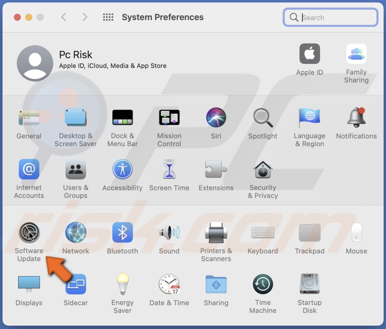 Go to Software Update