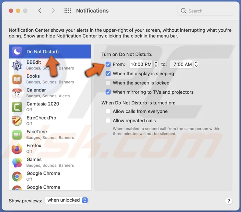 Turn off Do Not Disturb
