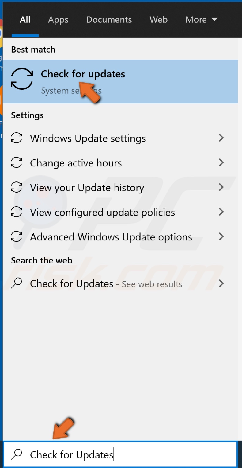 Go to Check for Updates