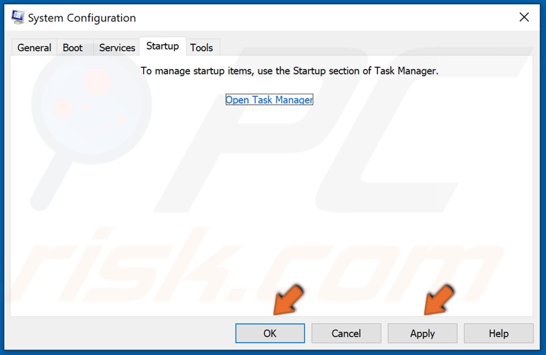 Click Apply and click OK