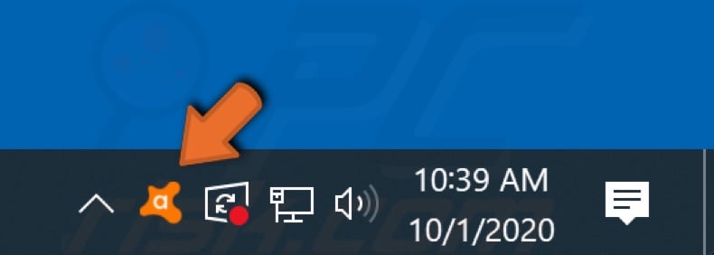 Right-click the Avast icon on the taskbar