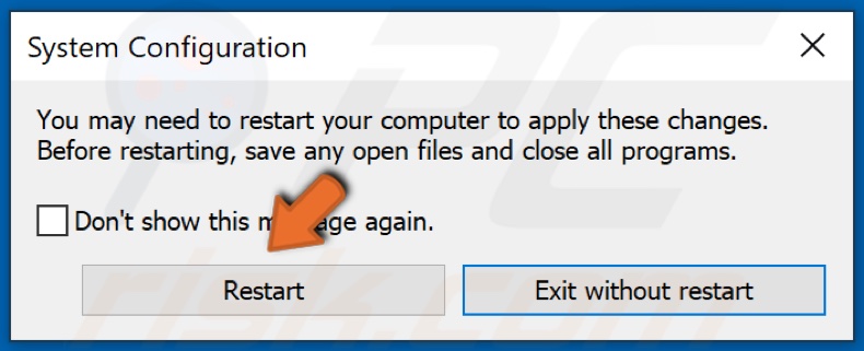 Restart the PC for the changes to take effect