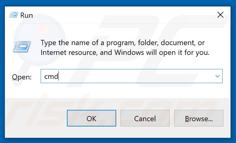 Open run and enter CMD