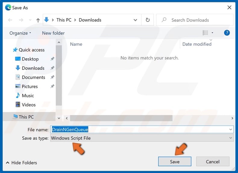 Save as Windows Script File