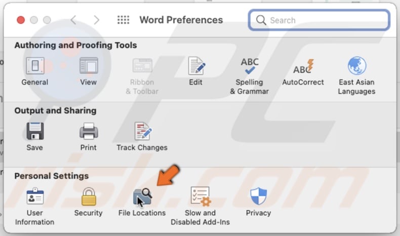 Go to File Locations