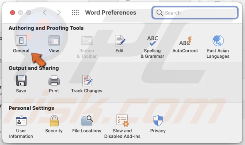 Go to General settings