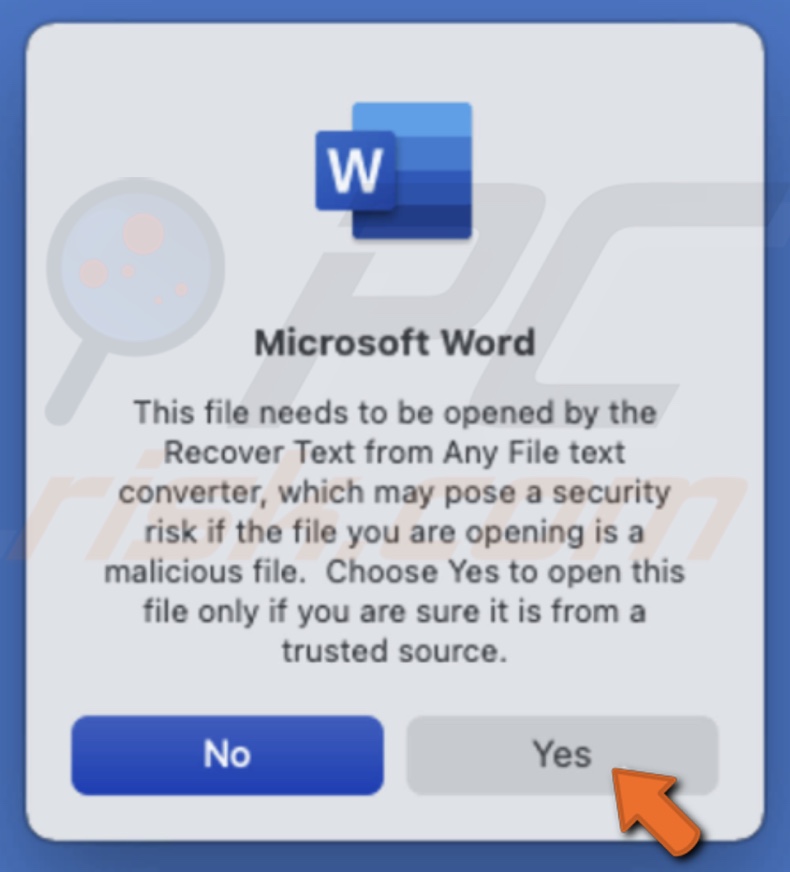 Open text recovery file