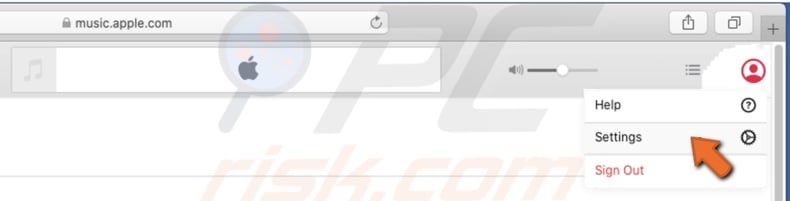 Go to Apple music settings web