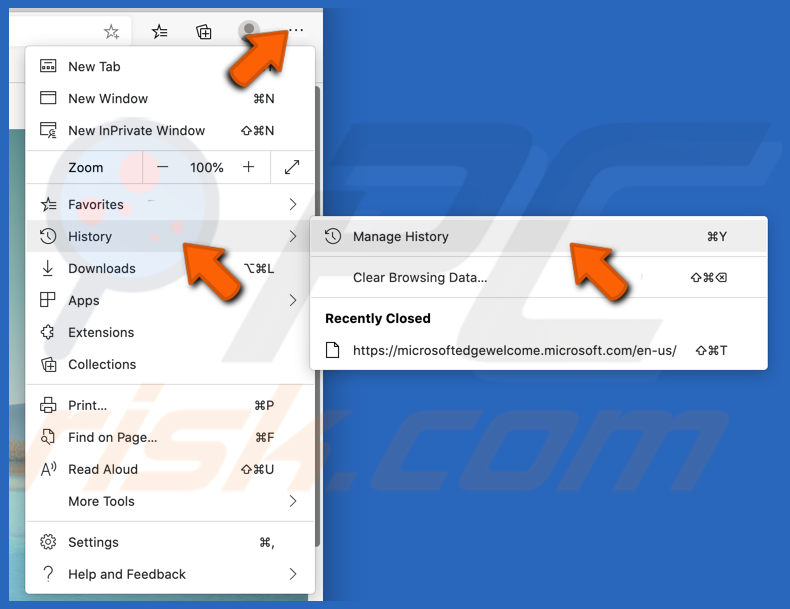 Manage Microsoft Edge browser history