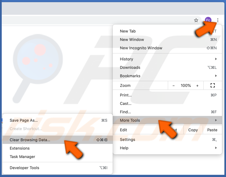 Clear browsing data in chrome on Mac