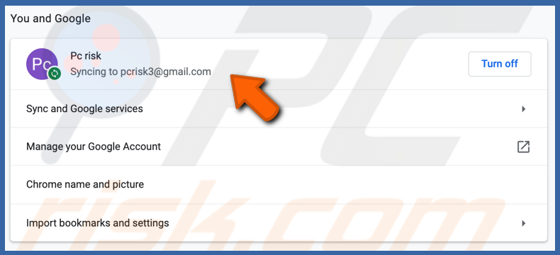 Turn on sync in chrome on Mac