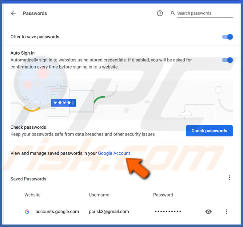 manage passwords in chrome on Mac