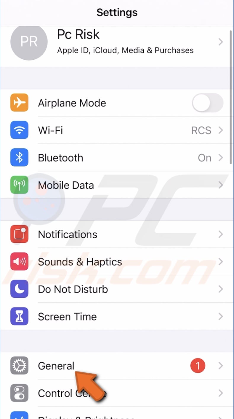 Go to General settings