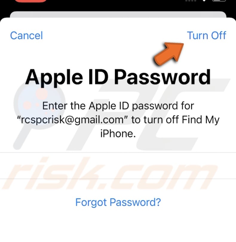 Turn off Find My Device