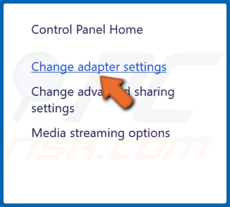 Click Change adapter settings