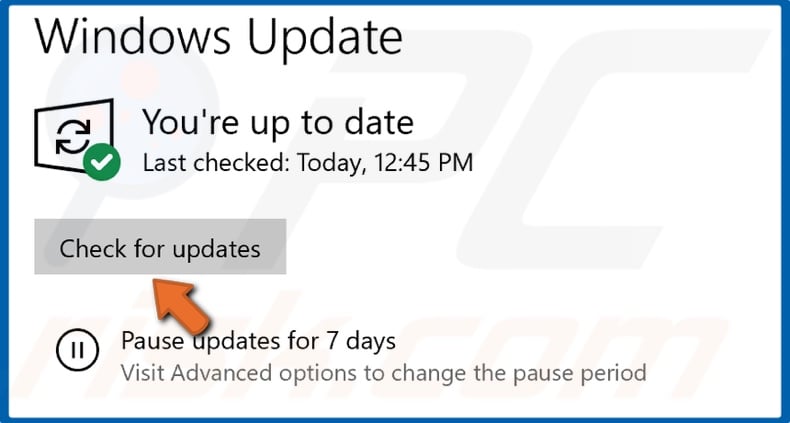 Click Check for updates