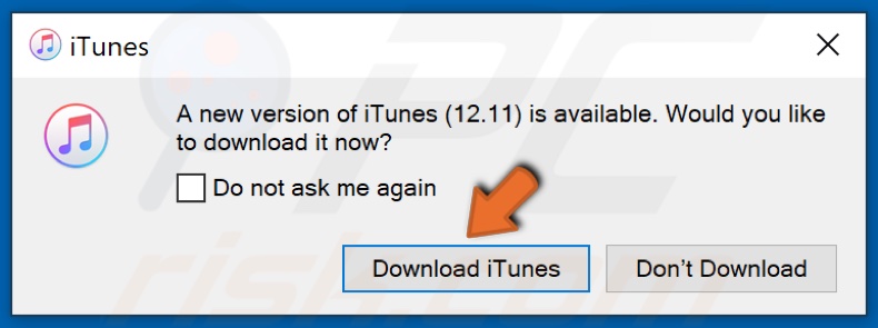 Click Download iTunes