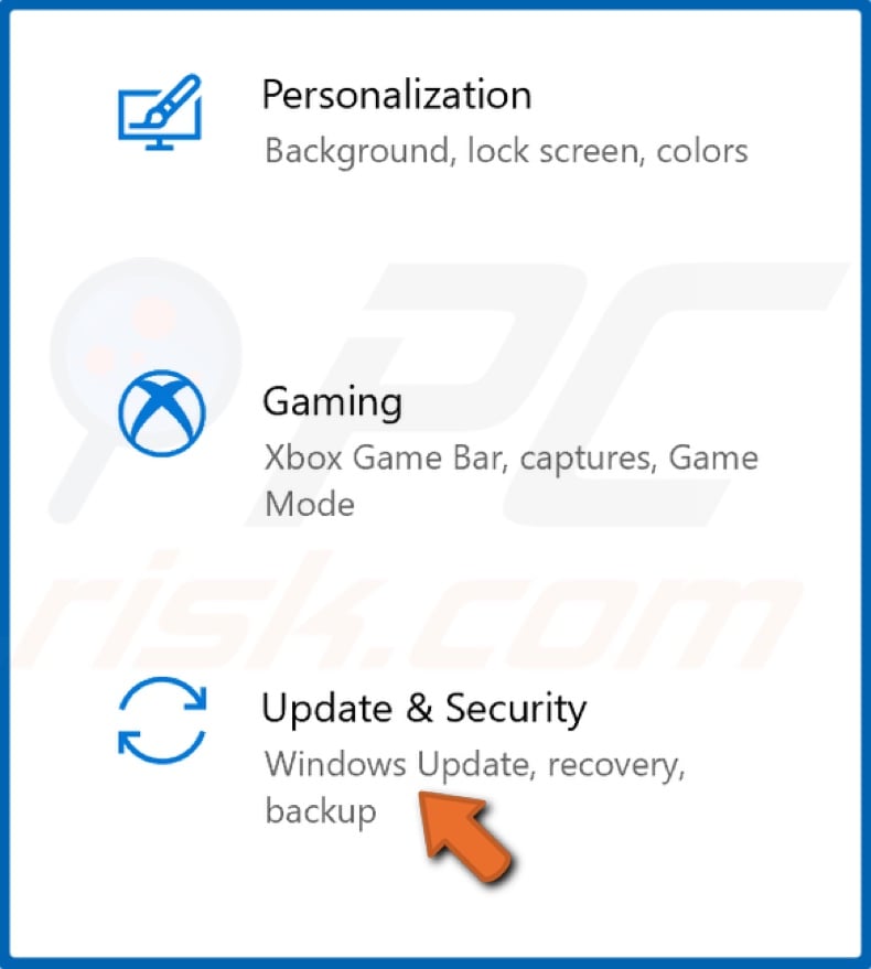 Select Update & Security