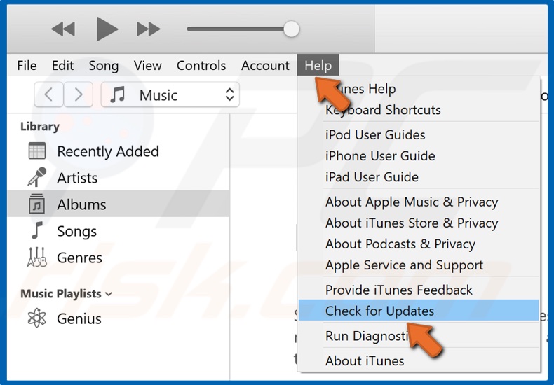 Open Help menu and click Check for Updates