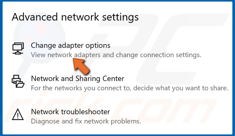 Click Change adapter options