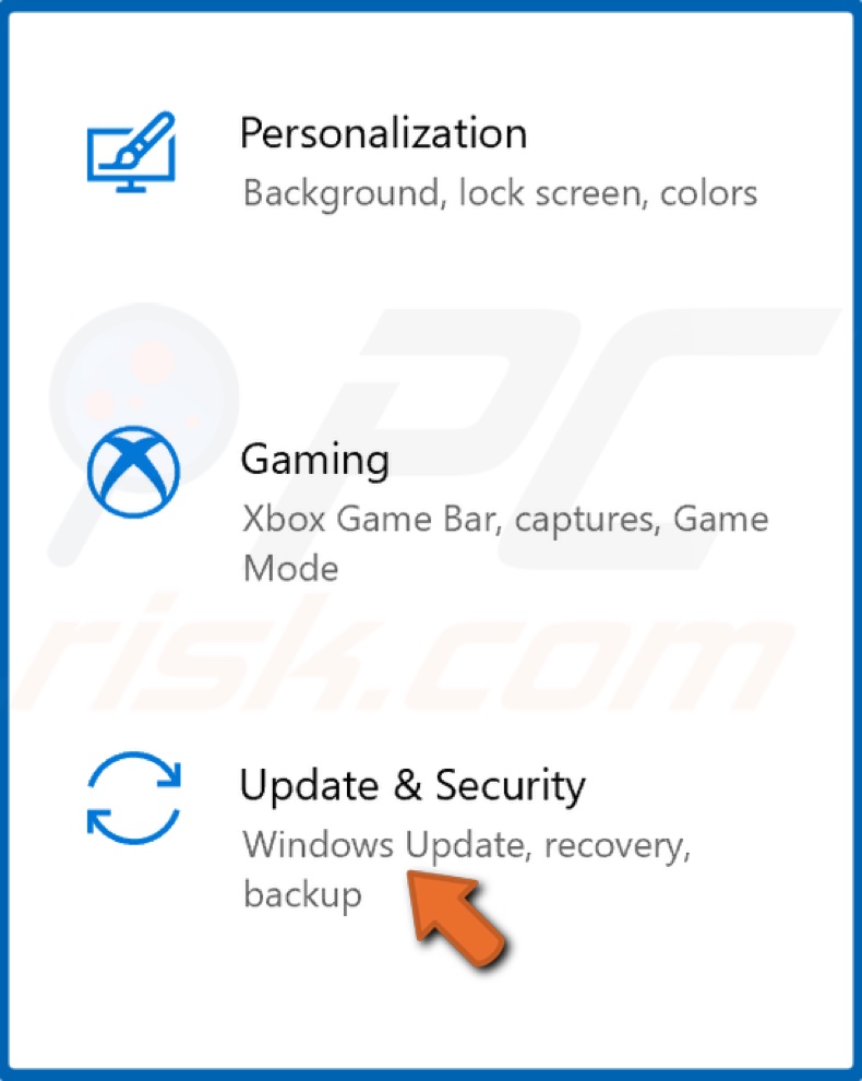 Click Update & Security