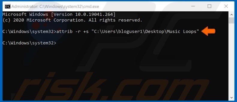Type in the command to set the System attribute for a folder