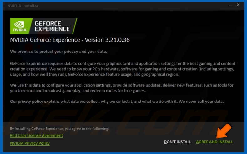 Click Agree and Install