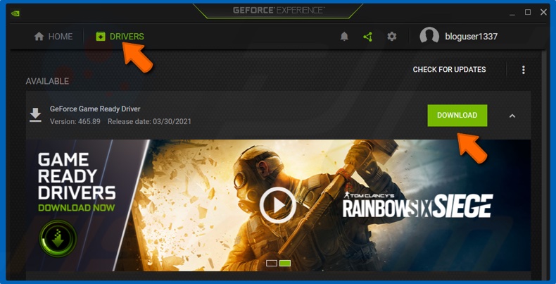 Go to the Drivers tab and download the graphics driver