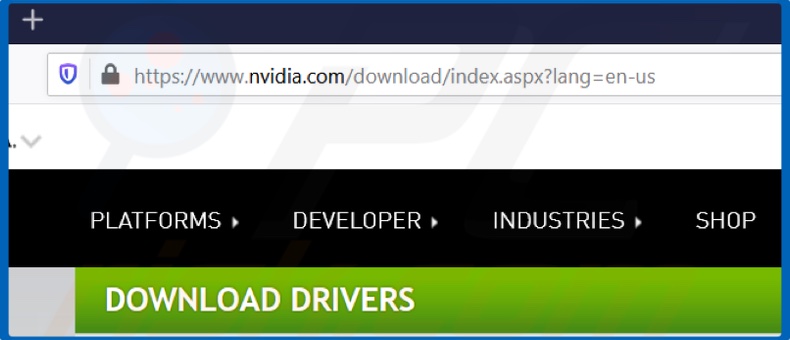 Go to Nvidia graphics driver download page