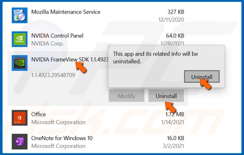 Uninstall NVIDIA Frameview SDK