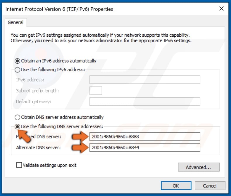 Replace Preferred and Alternate DNS