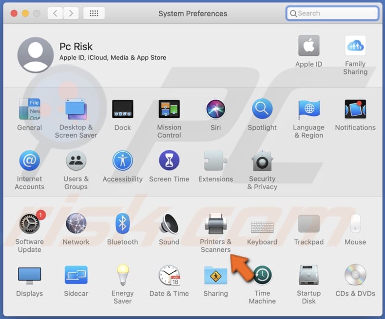 Go to Printers & Scanners