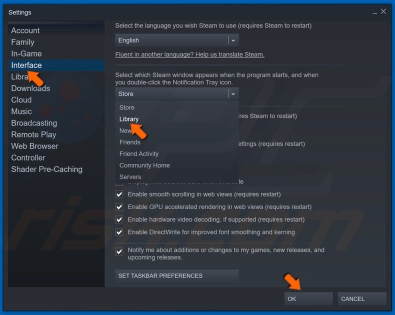 Select Interface and select Library
