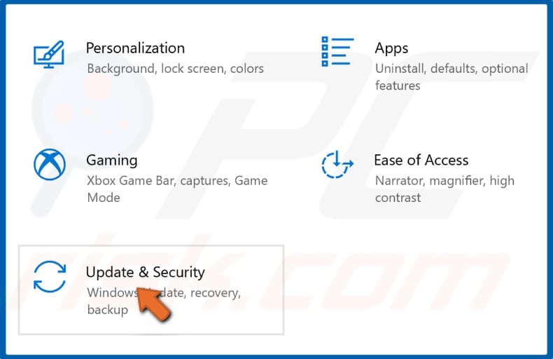 Click Update & Security