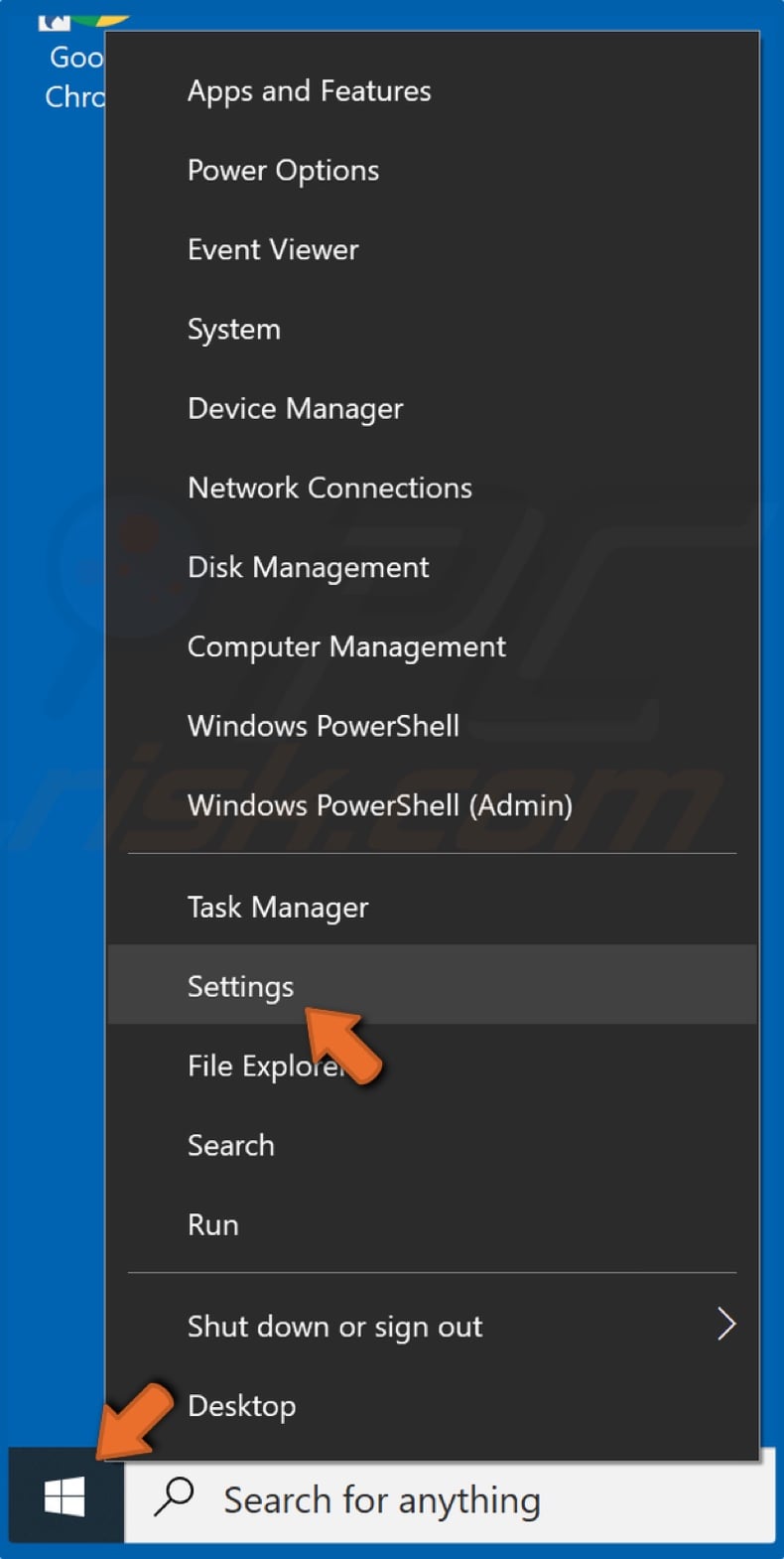 Right-click-Start-menu-and-click-Settings