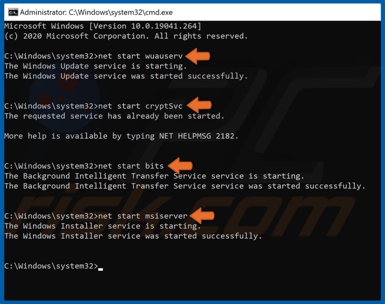 Restart Windows Update-related services