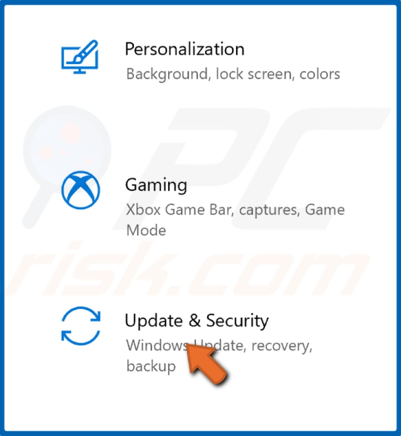 Click Update & Security