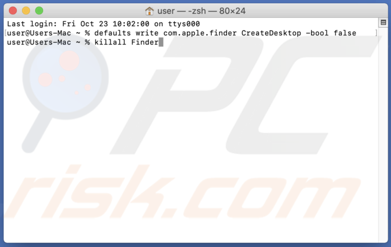 Hide Icons using Terminal