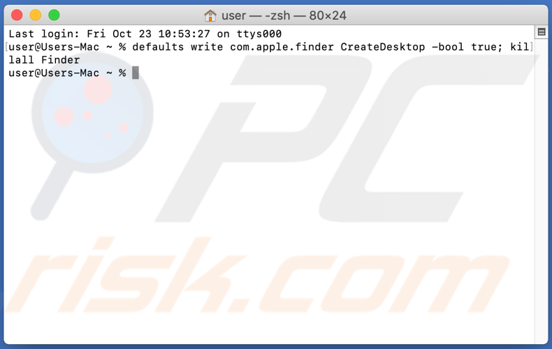 Show icons using Terminal