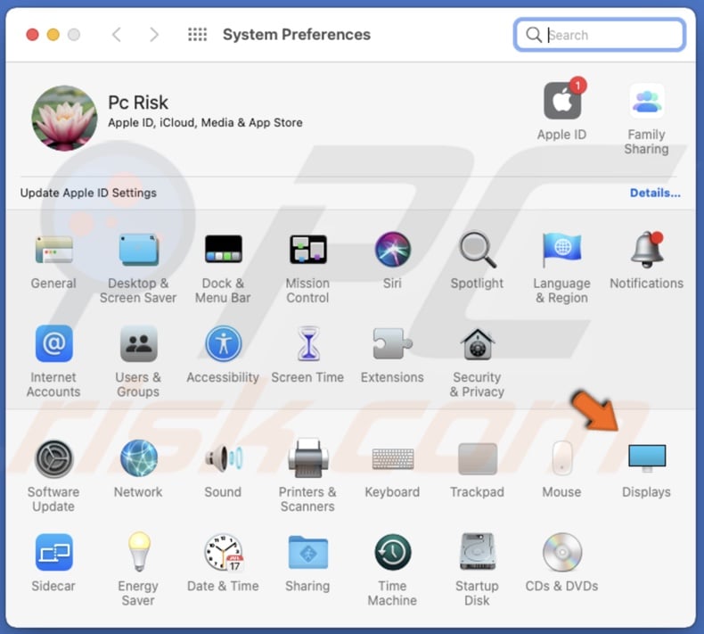 Go to Display settings