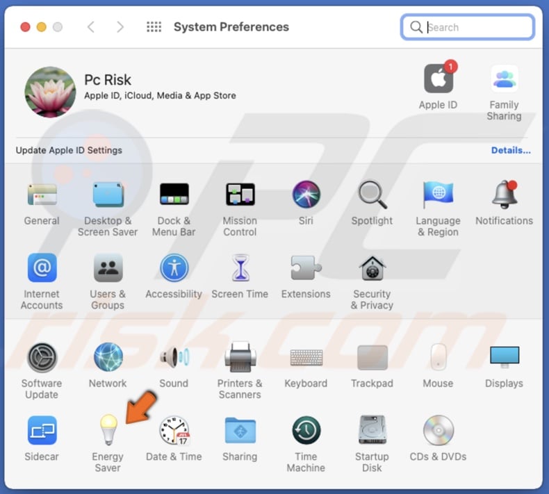 Go to Energy Saver settings