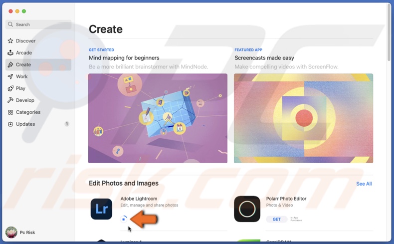 Cancel app download in the App Store