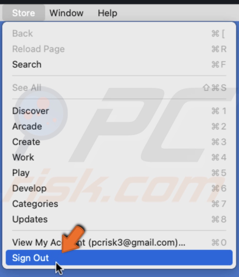 Sign out of the App Store